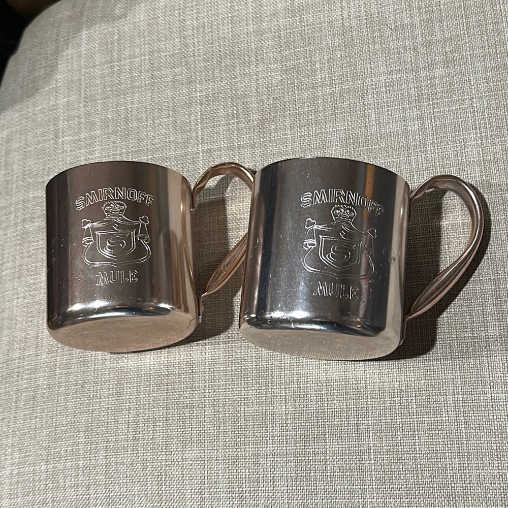 Vintage Smirnoff mule copper glasses set of 2 made in Hong Kong